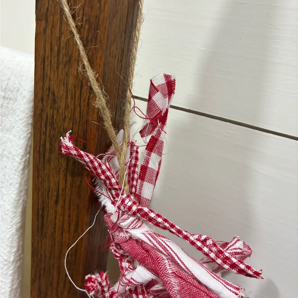 Rustic Red and White handmade rag garland great for Valentine’s Day decorations